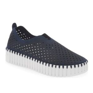 NWT Danish 1.5” Platform Blue Slip Ons